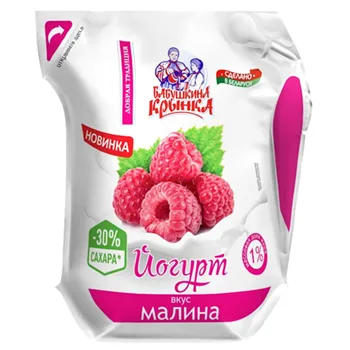 Йогурт со вкусом малины 1% «Бабушкина крынка» 500мл