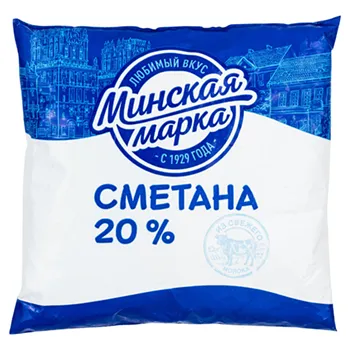 Сметана "Минская марка" 20% пакет 400г