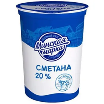 Сметана "Минская марка" 20% стакан 380г