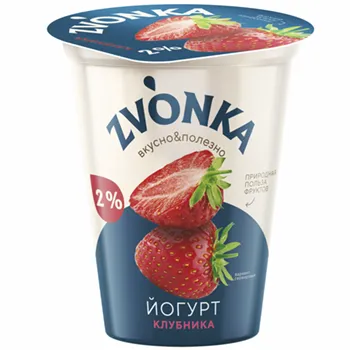 Йогурт "ZVONKA" Клубника 2% 310г